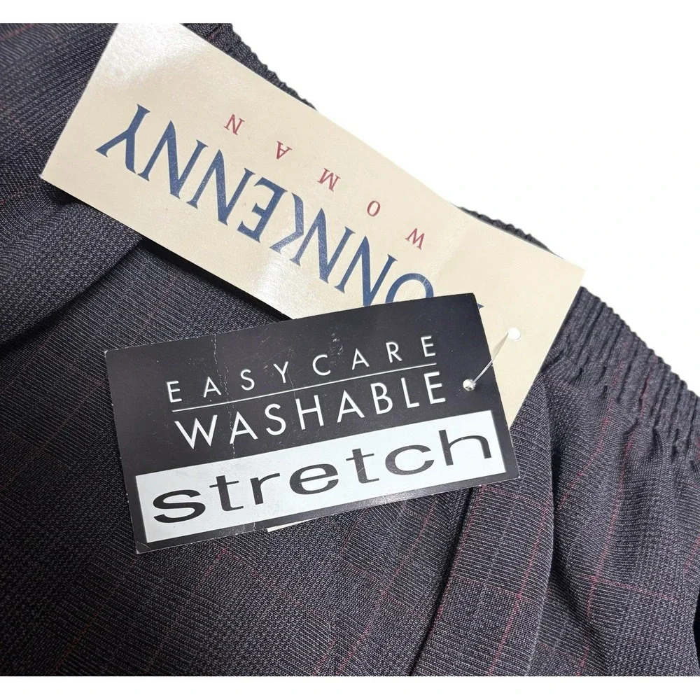 Vintage Donnkenny Woman Size 22W Black Red Plaid Dress Slacks Elastic NWT - Picture 13 of 14